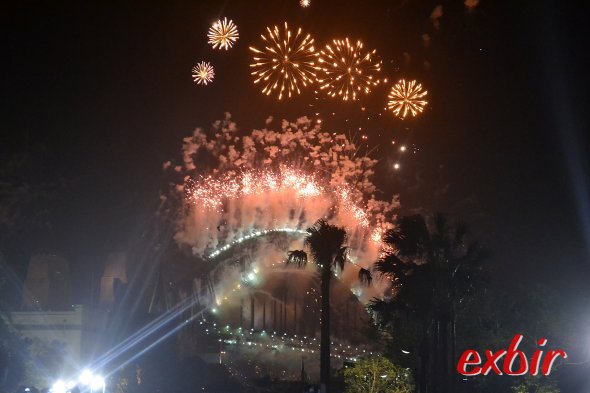 Absolut Spektakulär: Das Feuerwerk an der harbour-Bridge in Sydney. Foto:Christian Maskos