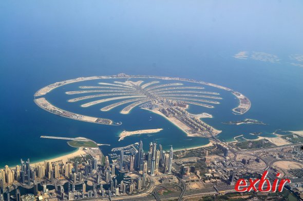 Die künstliche Insel 'The Palm Jumeirah' in Dubai.