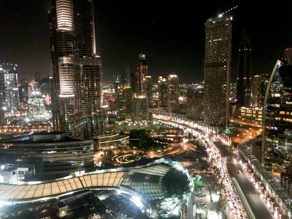 Downtown Dubai in der Nacht