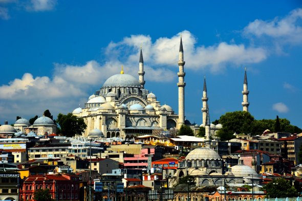 Zwischen 1550 und 1557 erbaut: Die Süleymaniye-Moschee in Istanbul, Türkei