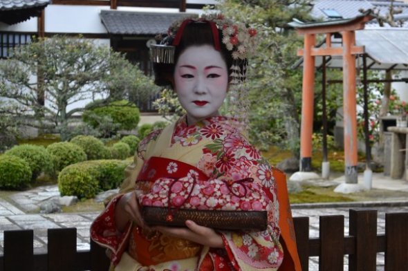 Eine Geisha in Kyoto.