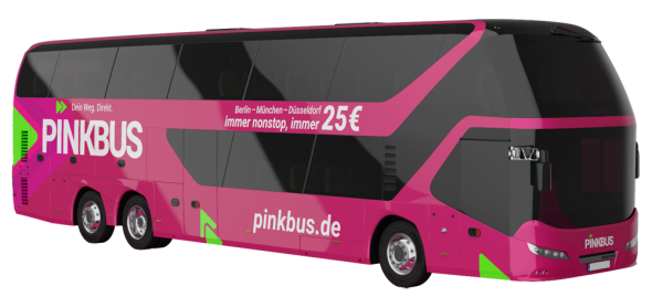 Pinkbus hebt sich mit dem Festpreisen von 25€ pro Fahrt deutlich von der Konkurrenz ab. Jede 10. Fahrt ist zudem umsonst!