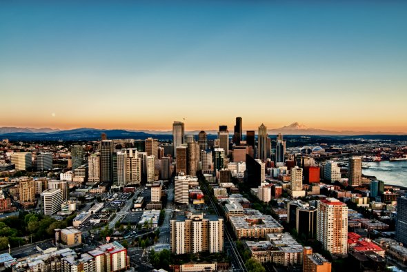Blick über die Innenstadt von Seattle