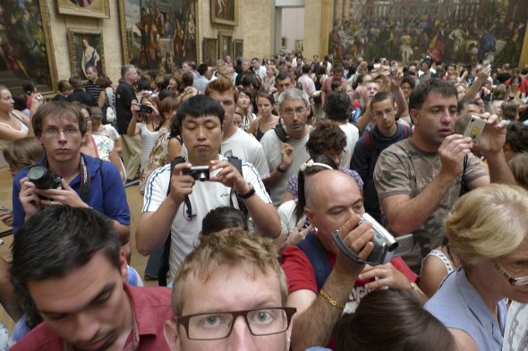The Mona Lisa (reverse view) Chaos at the Louvre
